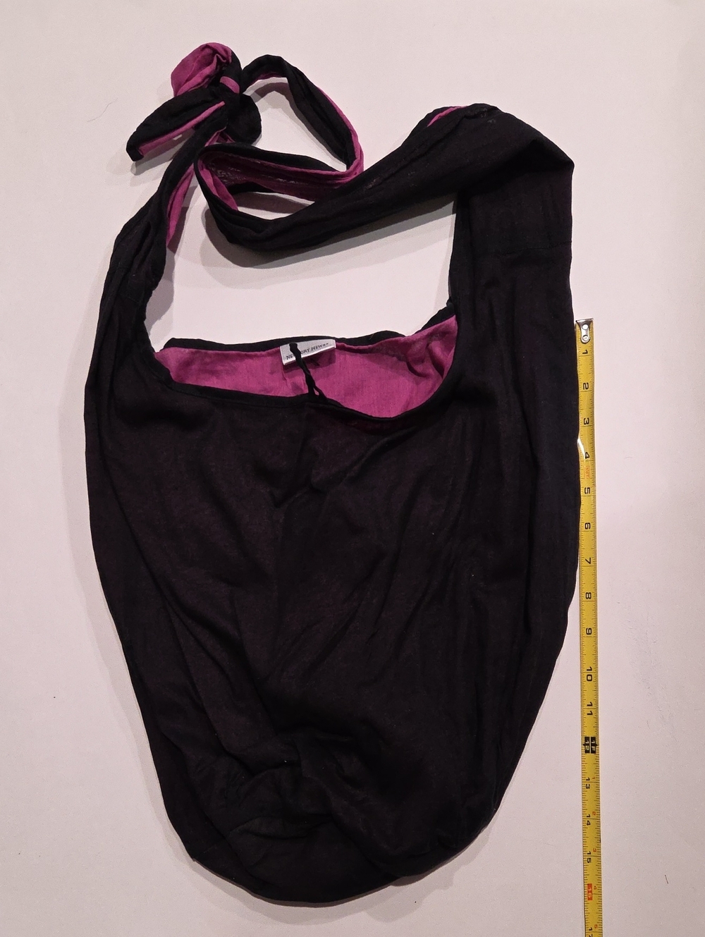 Newport News Black and Magenta Sling Bag, Adjustable Strap